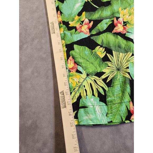 Nicole Miller Wide Leg Pants Womens Size Medium Green Tropical Floral Cropped - Picture 8 of 12